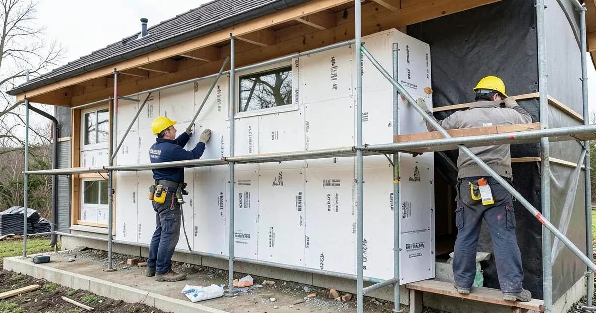 Chantier d’isolation par l’extérieur à Auxerre